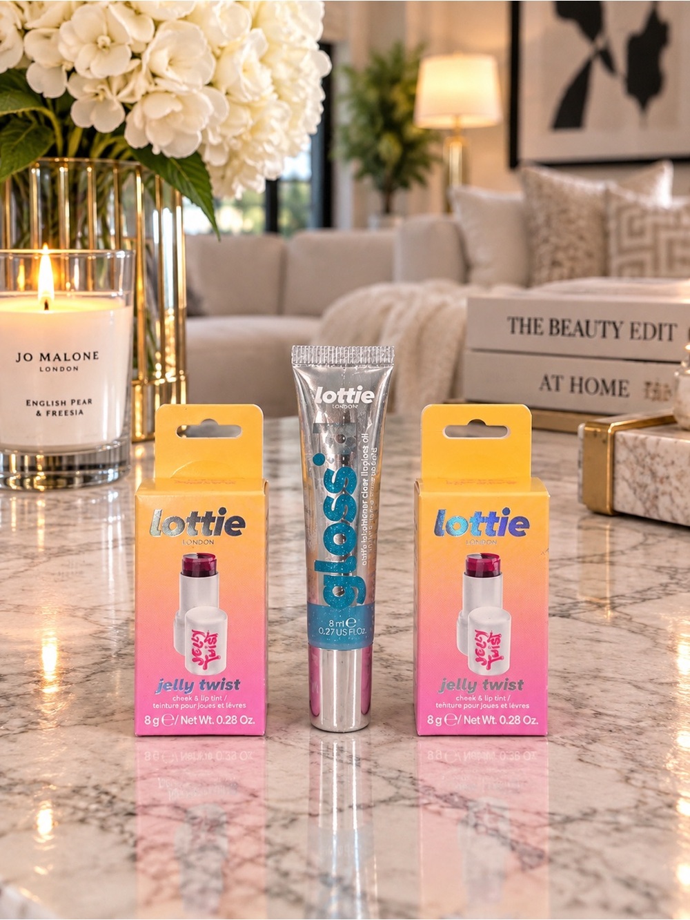 LOTTIE LONDON 3 Piece Lip & Cheek Set - Pink Passion Berry Burst + Clear Gloss
